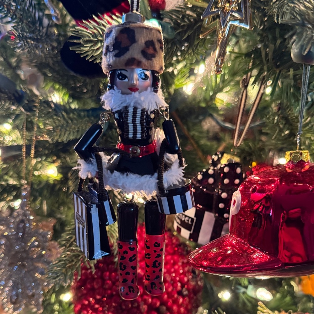 Henri Bendel Nutcracker Ornament with Red and Black Accents